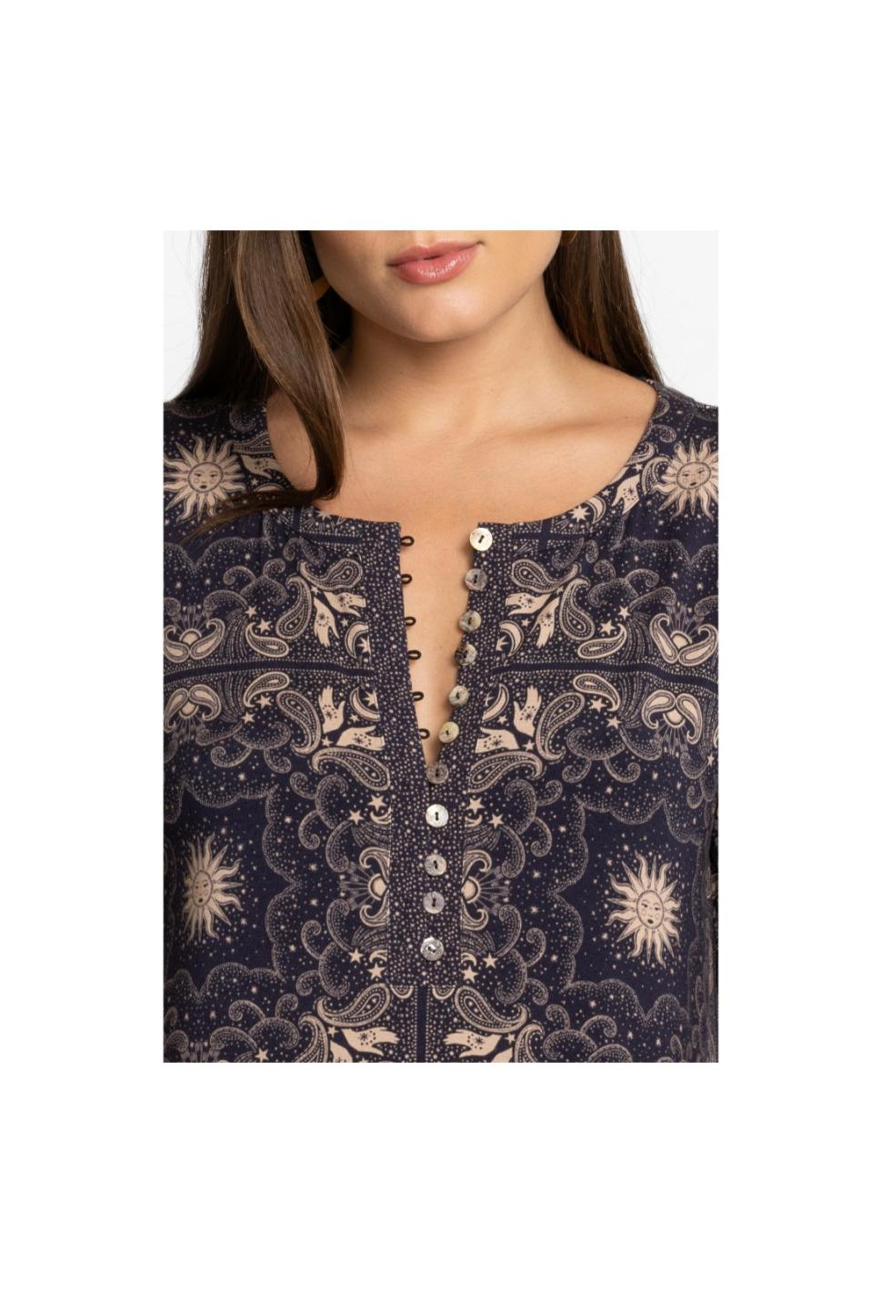 Women Tops | Johnny Was Runa Button Front Henley Tee Runa