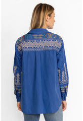 Women Tops | Johnny Was Scara Oversized Yoke Shirt Stripe