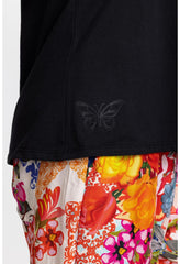 Women Tops | Johnny Was Short Sleeve V-Neck Layering Tee Black