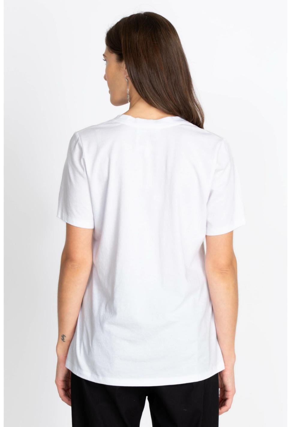 Women Tops | Johnny Was Short Sleeve V-Neck Layering Tee White
