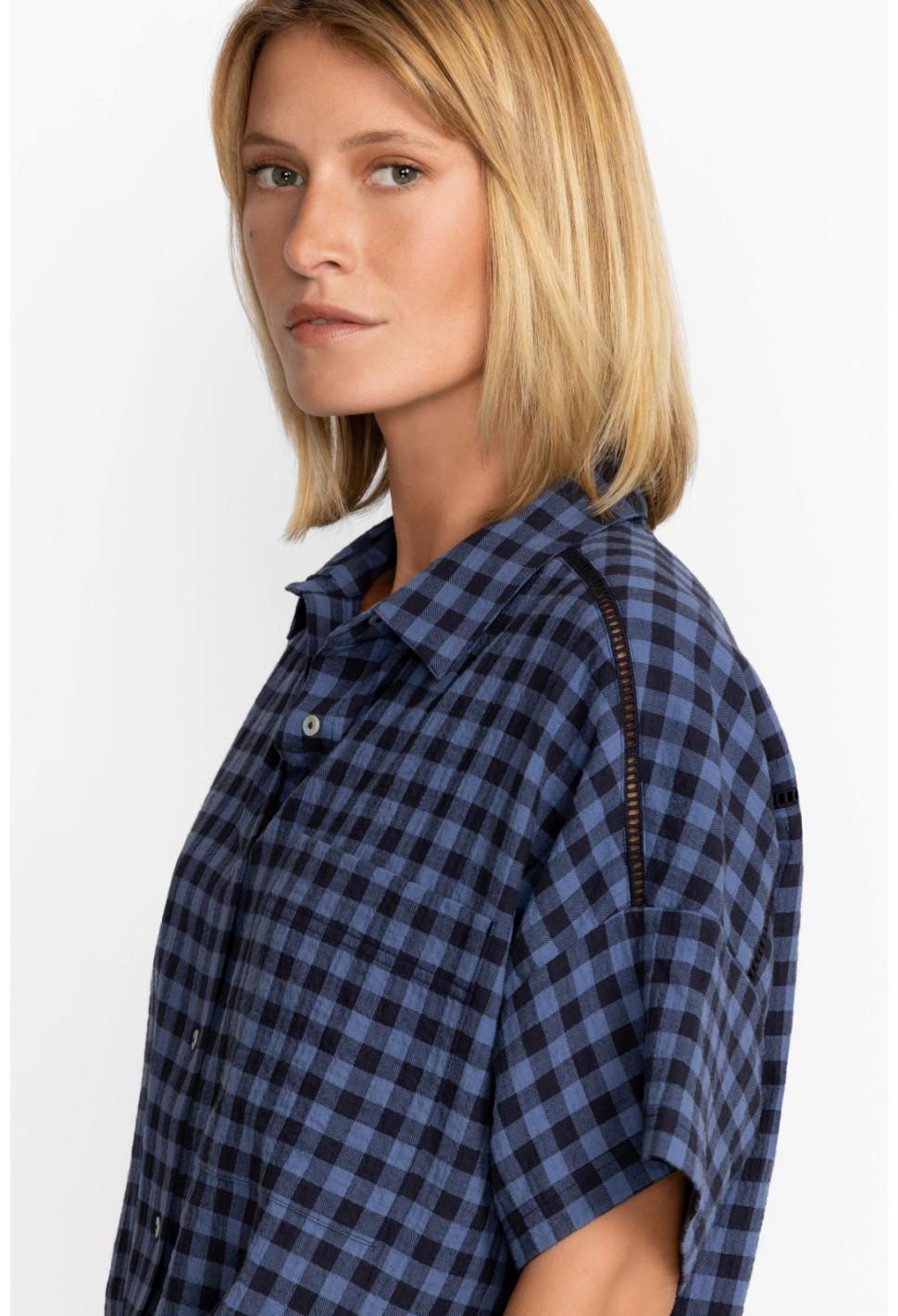 Women Tops | Johnny Was Shortsleeve Chest Pocket Shirt Multi
