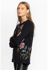 Women Tops | Johnny Was Sidonia Bishop Sleeve Sequin Tee Black