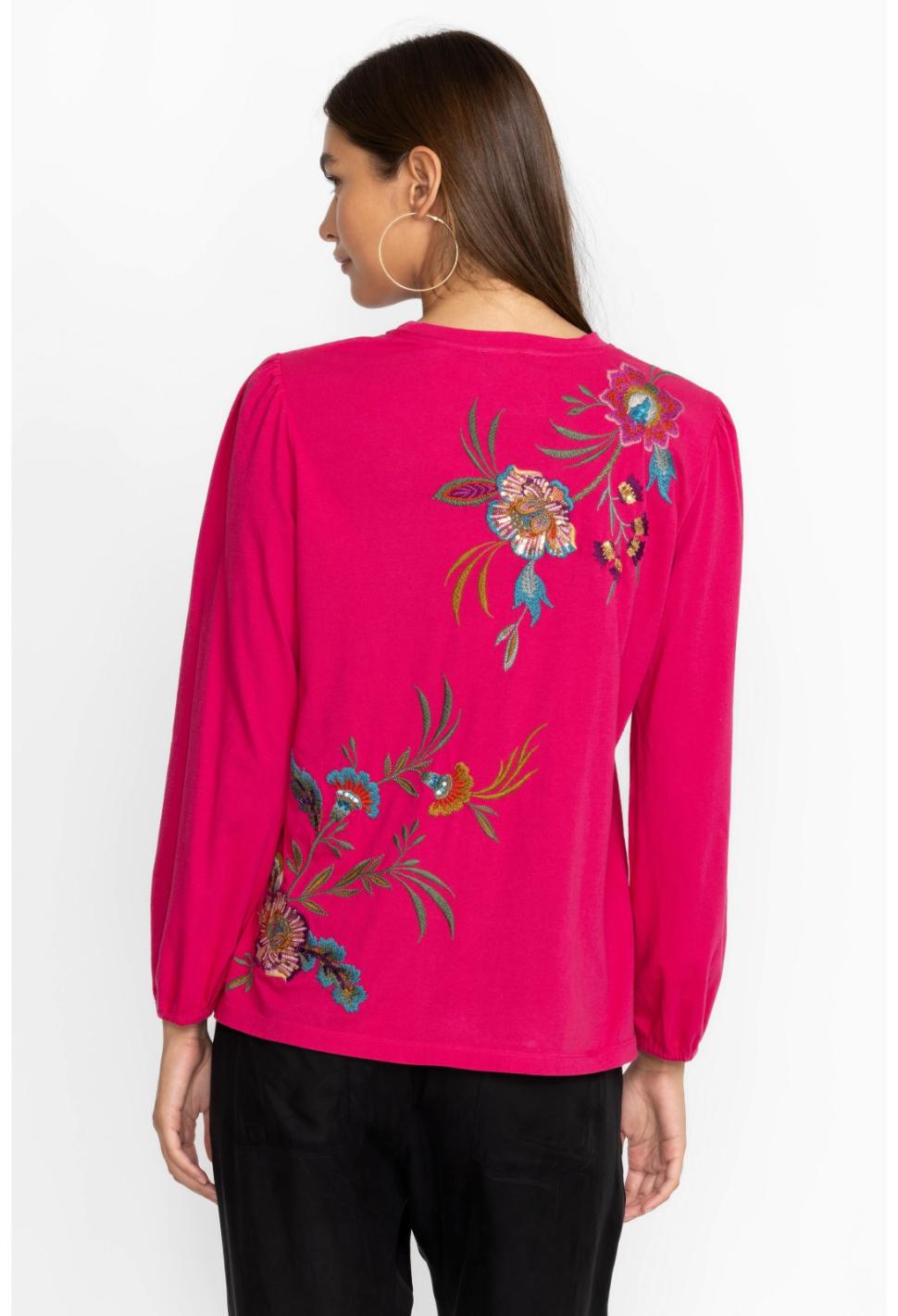 Women Tops | Johnny Was Sidonia Bishop Sleeve Sequin Tee Vivacious