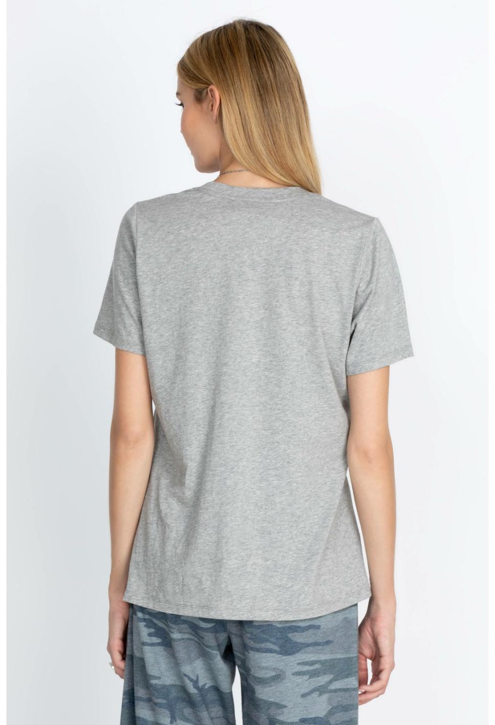 Women Tops | Johnny Was S/S V-Neck Layering Tee Heather Grey