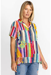 Women Tops | Johnny Was Summer Stripe Button Up Summer Stripe