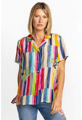 Women Tops | Johnny Was Summer Stripe Button Up Summer Stripe