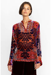 Women Tops | Johnny Was Syriah Burnout Enta Blouse Multi