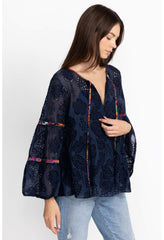 Women Tops | Johnny Was Tamera Eyelet Blouse Sapphire Blue