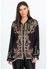 Women Tops | Johnny Was Tandit Blouse Darkest Spruce