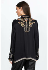 Women Tops | Johnny Was Tandit Blouse Darkest Spruce