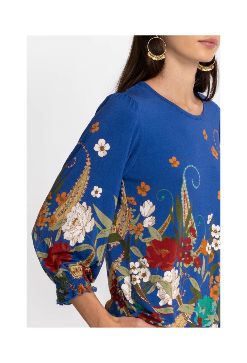 Women Tops | Johnny Was Tee Bee Smocked Sleeve Tee Teebee