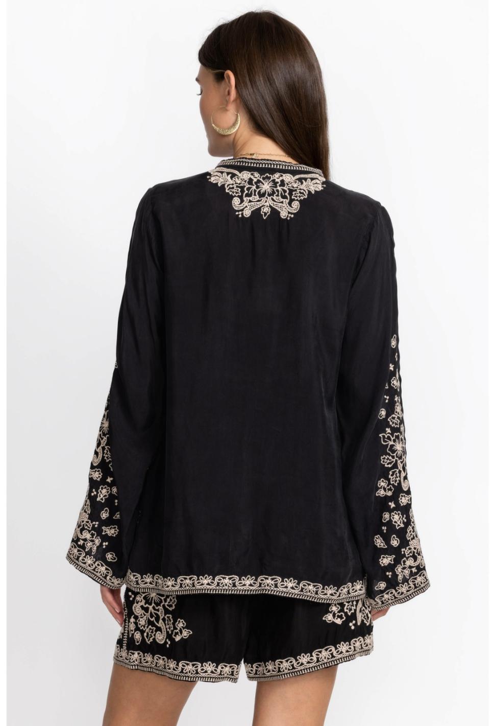 Women Tops | Johnny Was Tempest Blouse Black