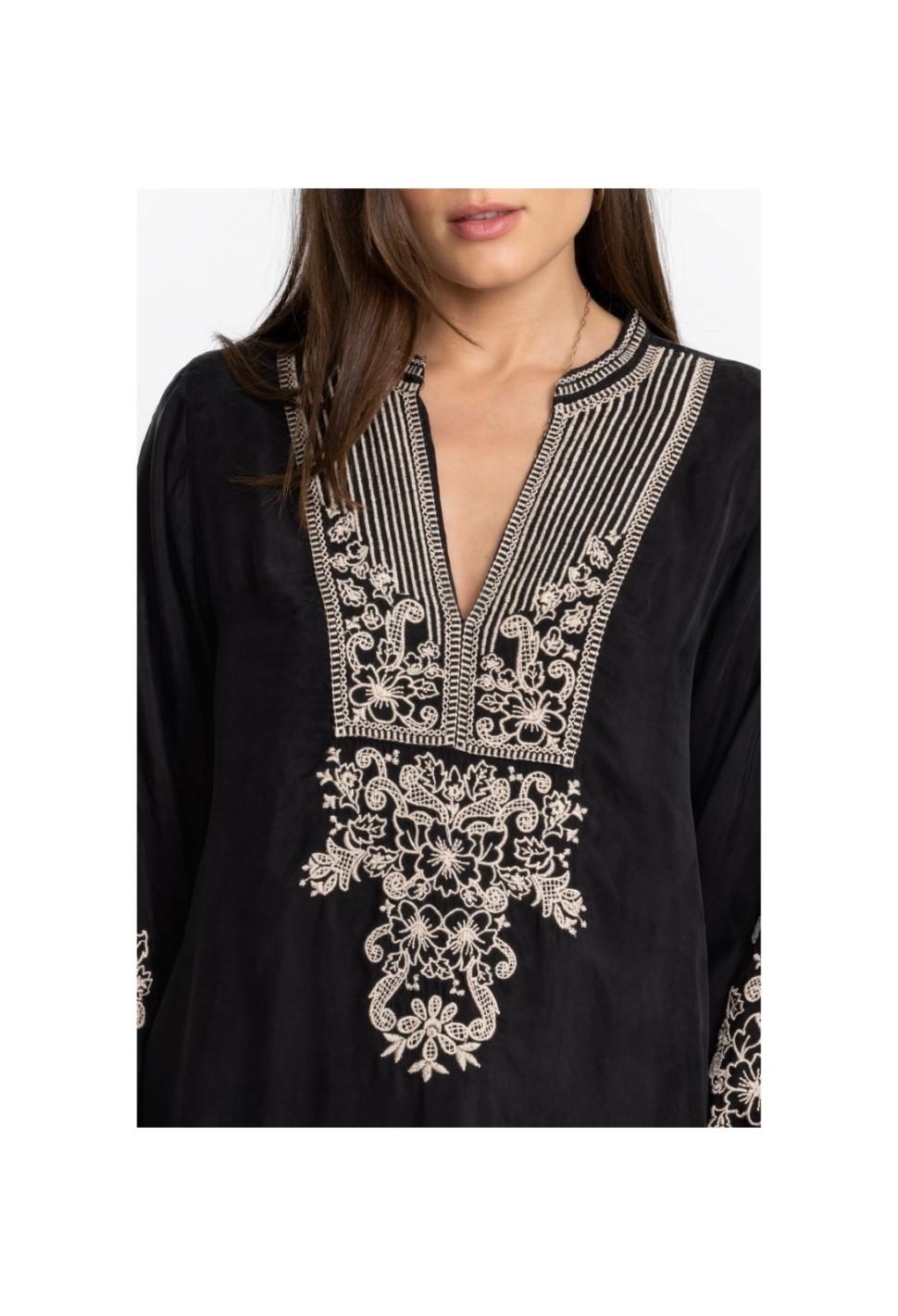 Women Tops | Johnny Was Tempest Blouse Black