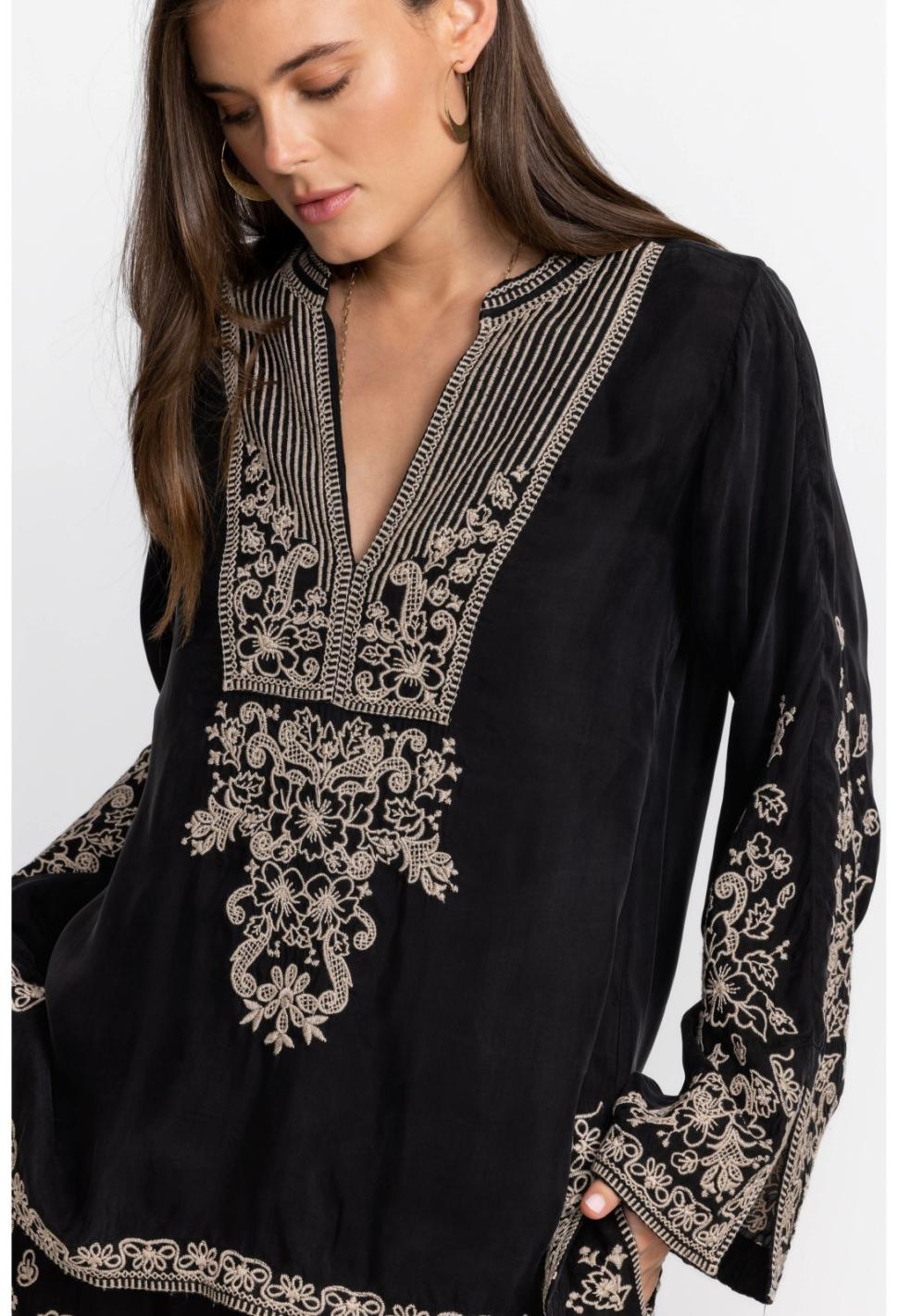 Women Tops | Johnny Was Tempest Blouse Black