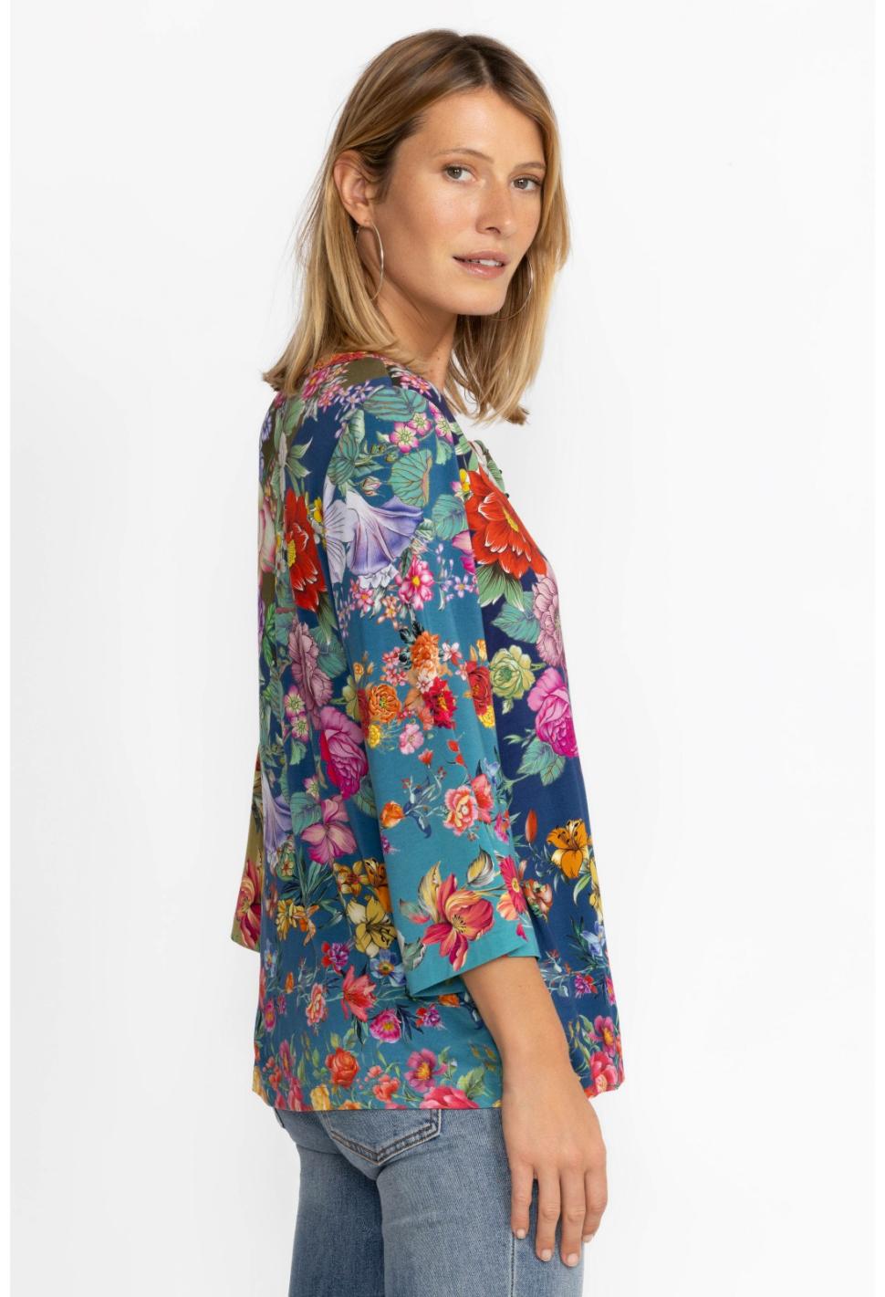 Women Tops | Johnny Was The Janie Favorite Button Front Henley- Neutra