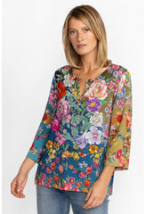 Women Tops | Johnny Was The Janie Favorite Button Front Henley- Neutra