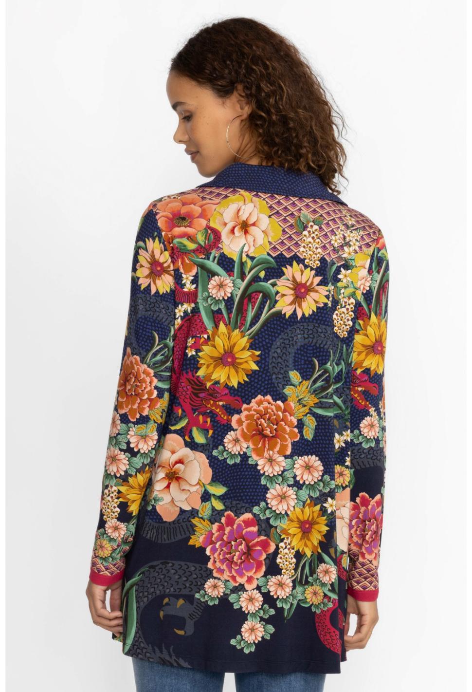 Women Tops | Johnny Was The Janie Favorite Long Sleeve Polo Swing Tunic Dragona