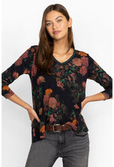 Women Tops | Johnny Was The Janie Favorite Long Sleeve V-Neck Swing Tee Amapola
