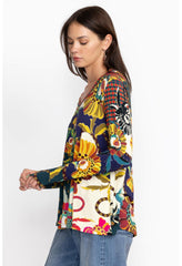 Women Tops | Johnny Was The Janie Favorite Long Sleeve V-Neck Swing Tee Kimbra