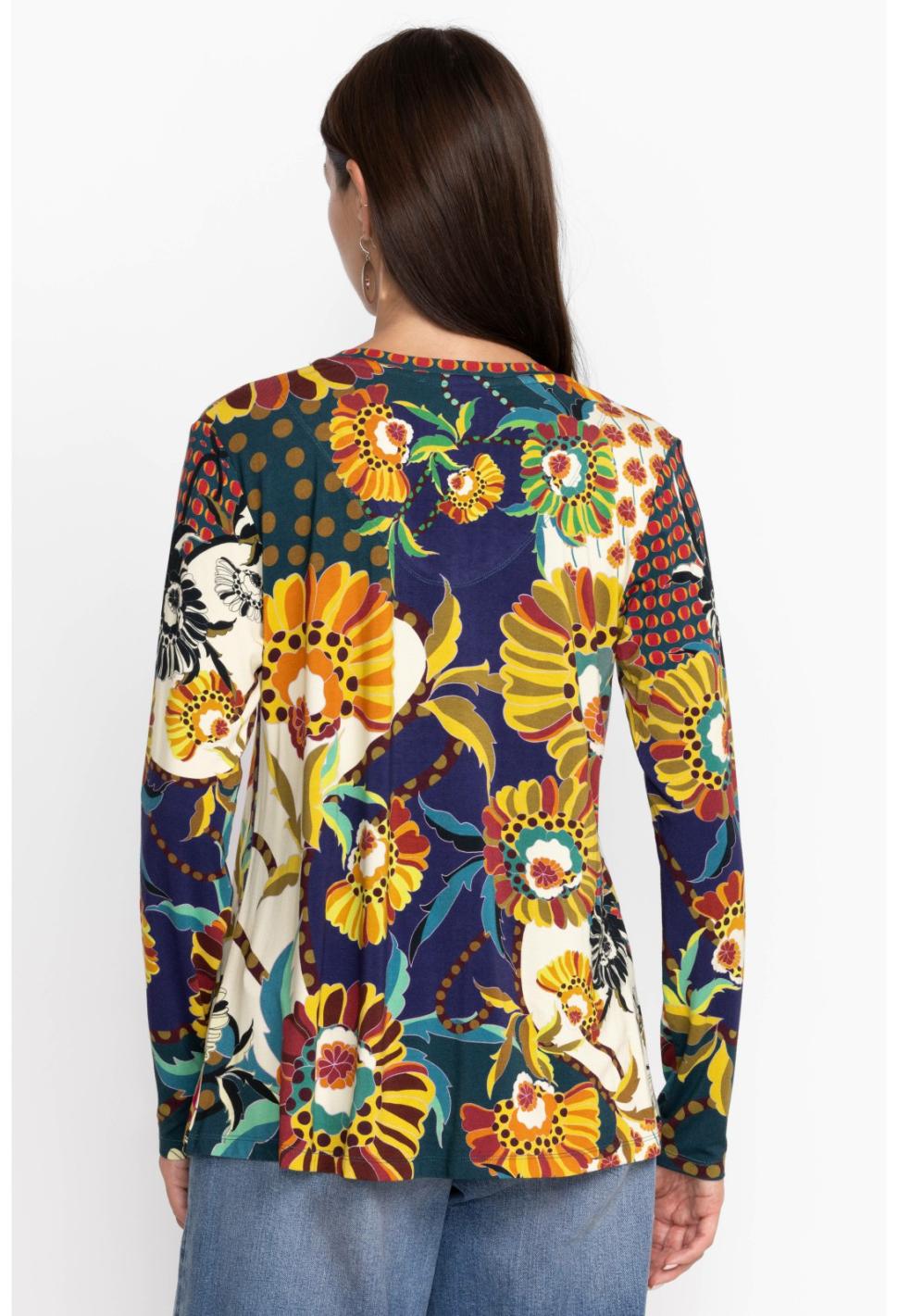 Women Tops | Johnny Was The Janie Favorite Long Sleeve V-Neck Swing Tee Kimbra