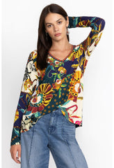 Women Tops | Johnny Was The Janie Favorite Long Sleeve V-Neck Swing Tee Kimbra