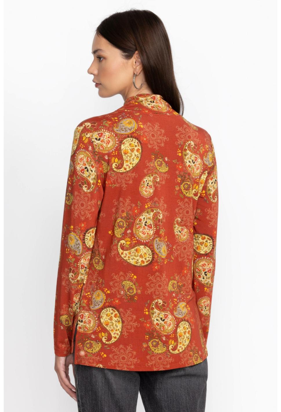 Women Tops | Johnny Was The Janie Favorite Mock Neck Paisley Lace