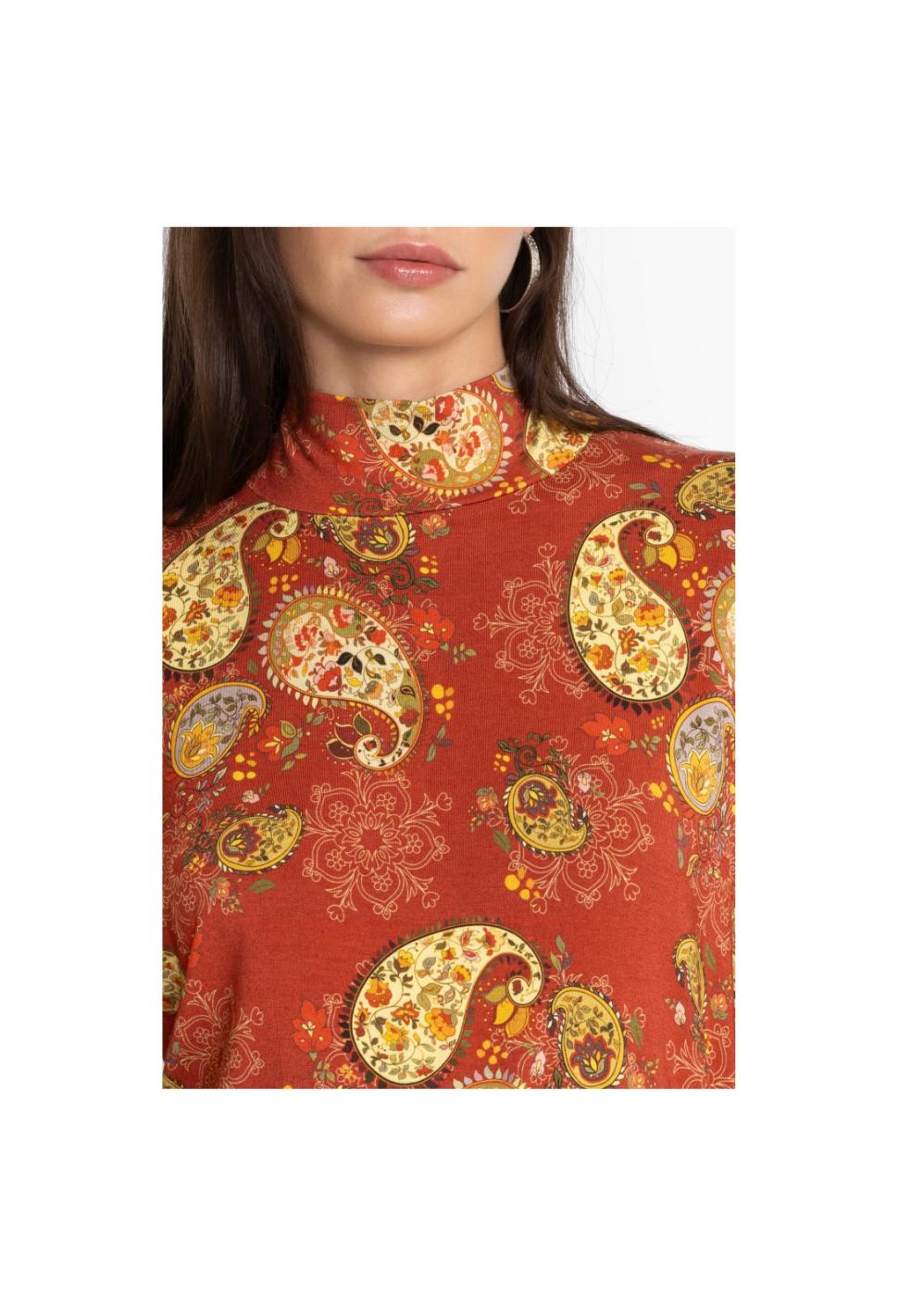 Women Tops | Johnny Was The Janie Favorite Mock Neck Paisley Lace