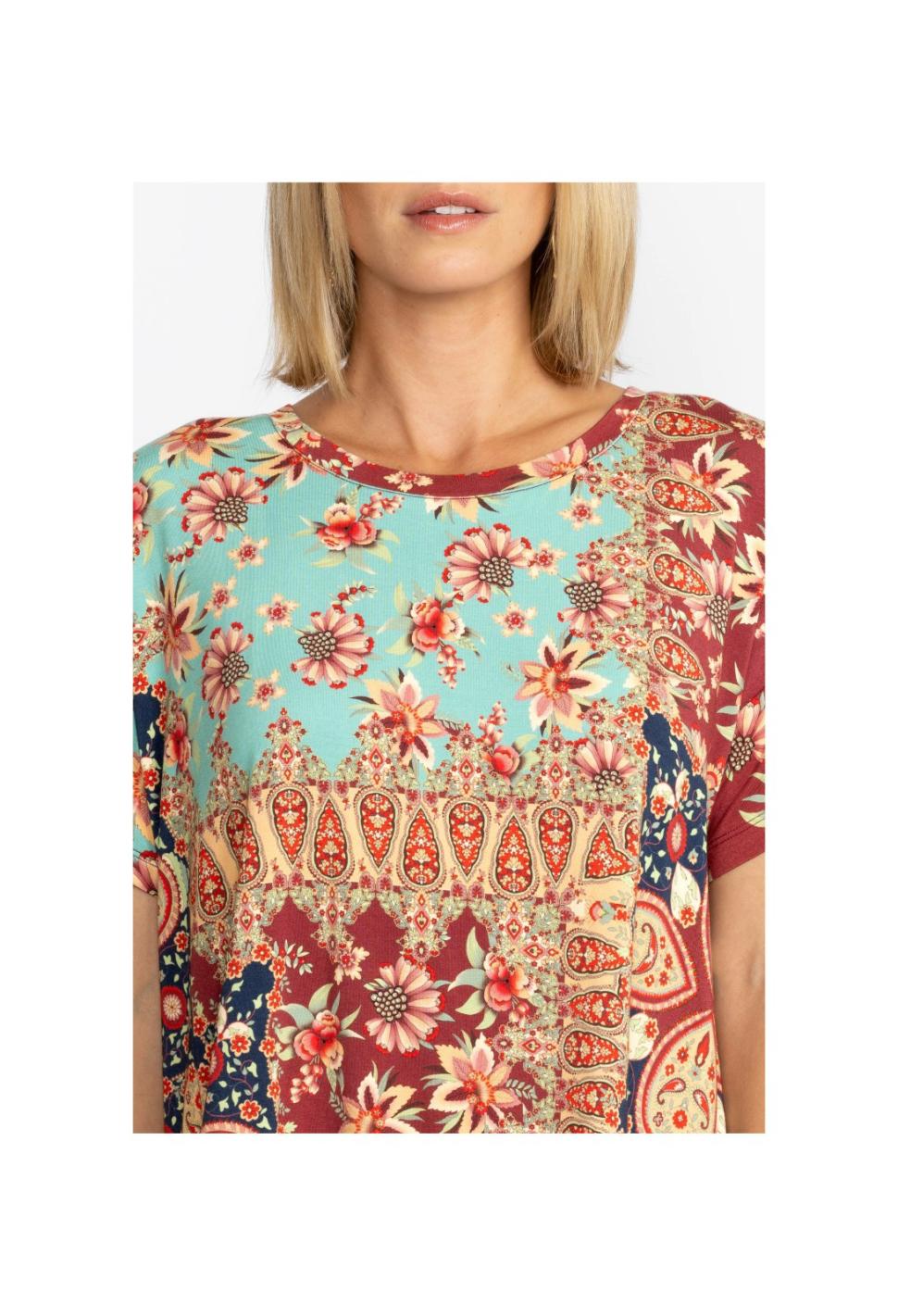 Women Tops | Johnny Was Thena Box Pleat Swing Tee Thena