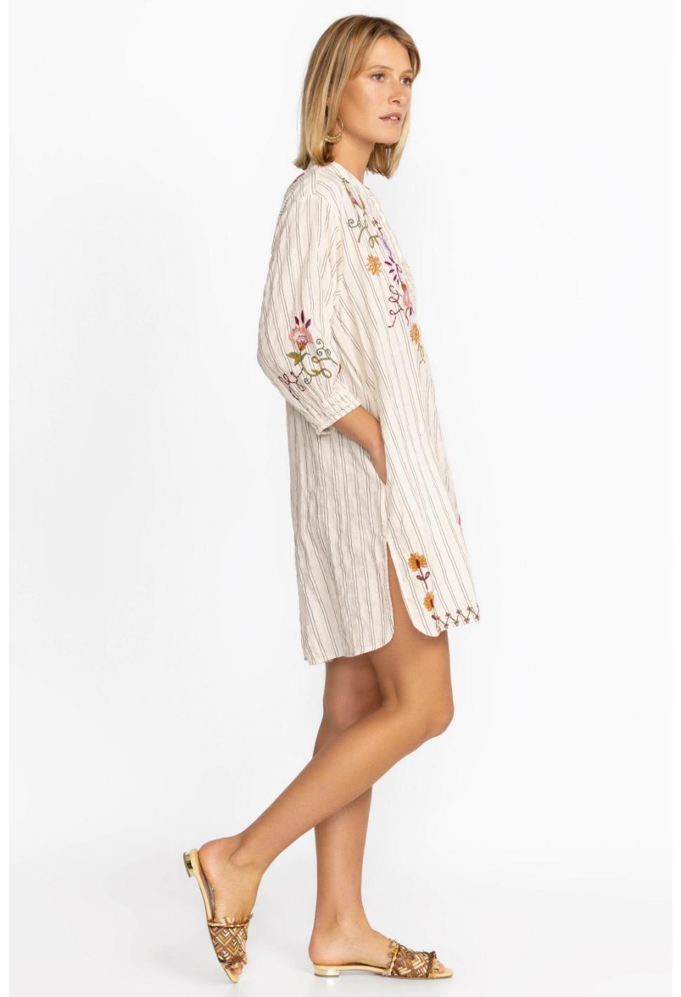 Women Tops | Johnny Was Toni Smocked Cuff Tunic Stripe