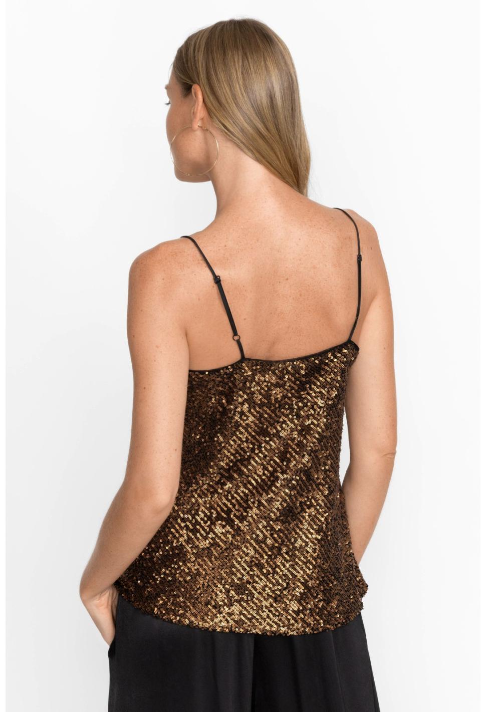 Women Tops | Johnny Was Toto Sequin Cami Butterscotch