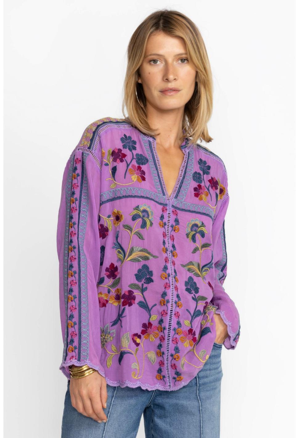 Women Tops | Johnny Was Vanessa Blouse Pansy