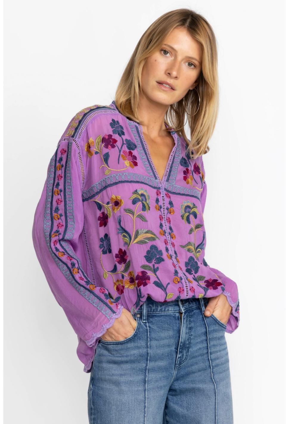 Women Tops | Johnny Was Vanessa Blouse Pansy