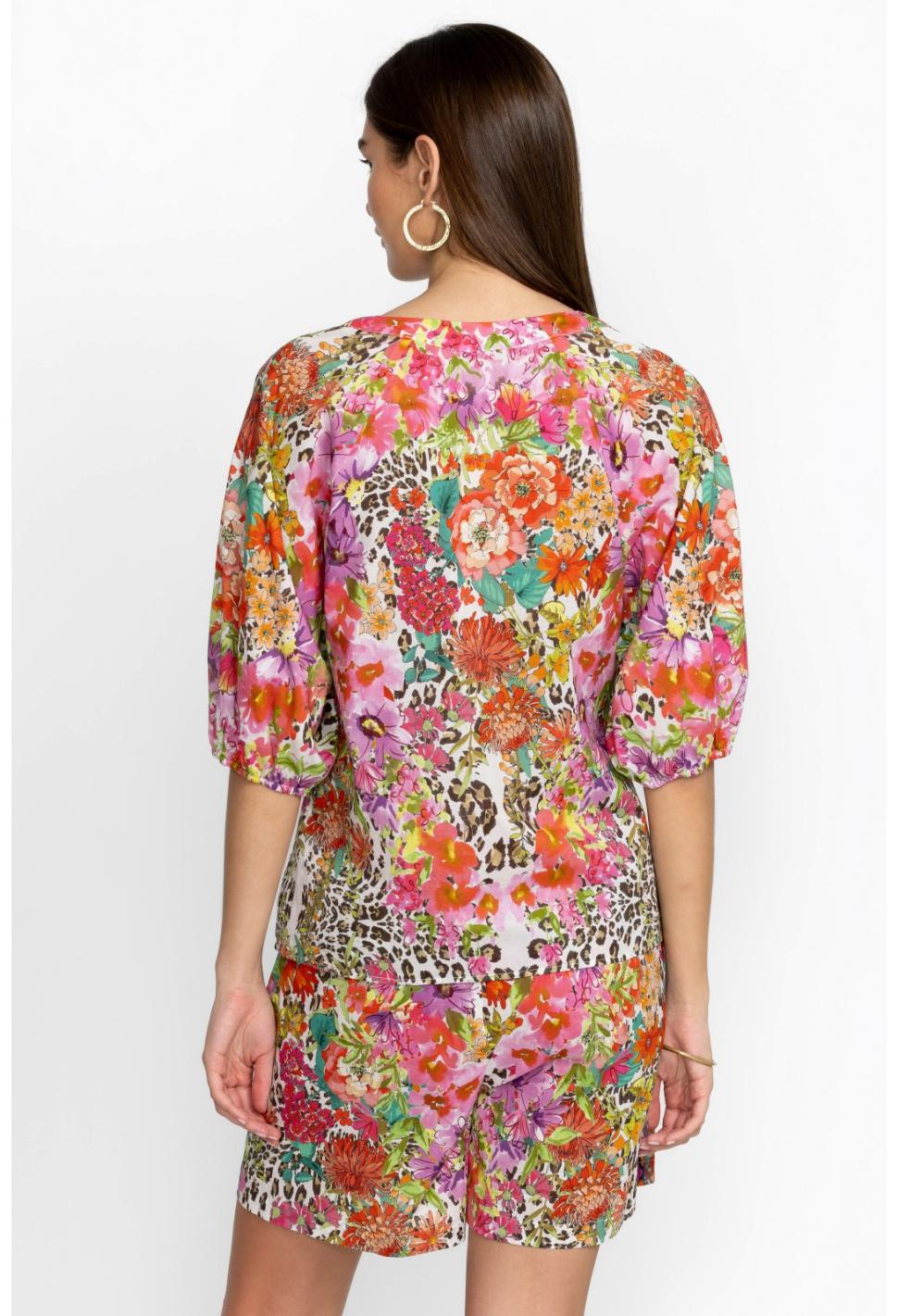 Women Tops | Johnny Was Wild Garden Puff Sleeve Button Front Blouse Wild Garden