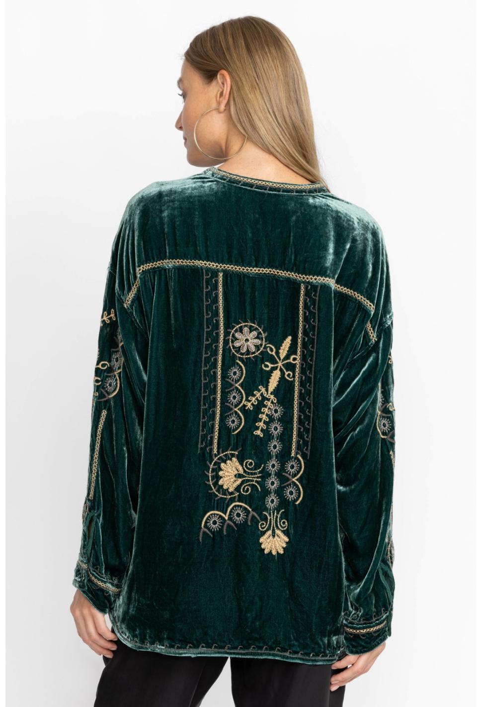 Women Tops | Johnny Was Wmns Belina Velvet Tunic Ponderosa Pine