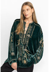 Women Tops | Johnny Was Wmns Belina Velvet Tunic Ponderosa Pine