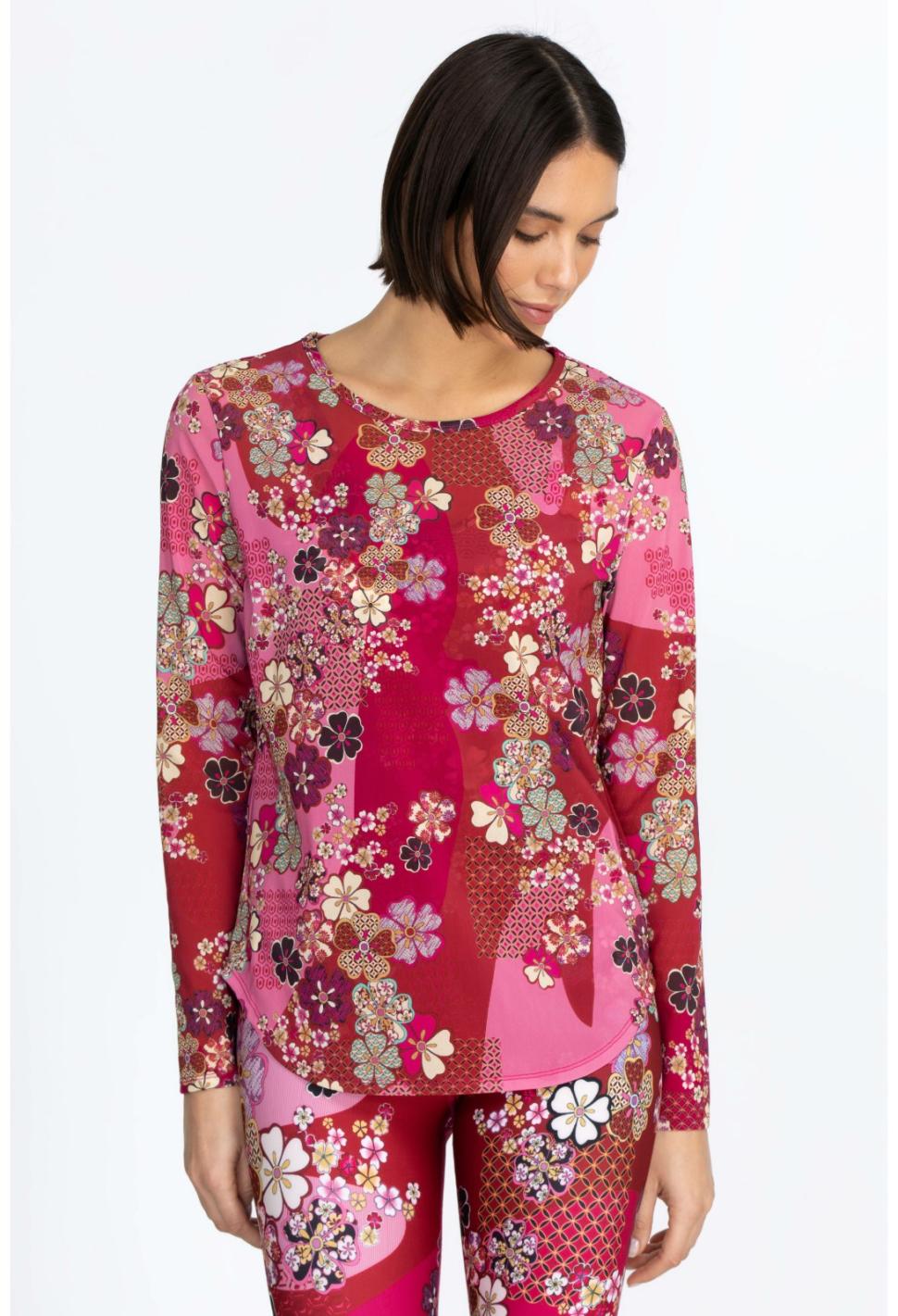 Women Tops | Johnny Was Yama Long Sleeve Mesh Tee Yama