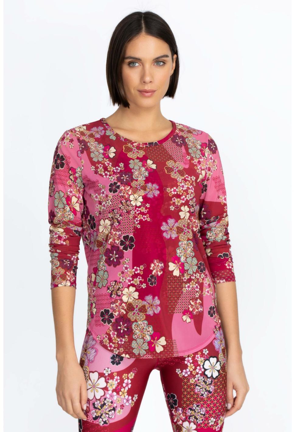 Women Tops | Johnny Was Yama Long Sleeve Mesh Tee Yama