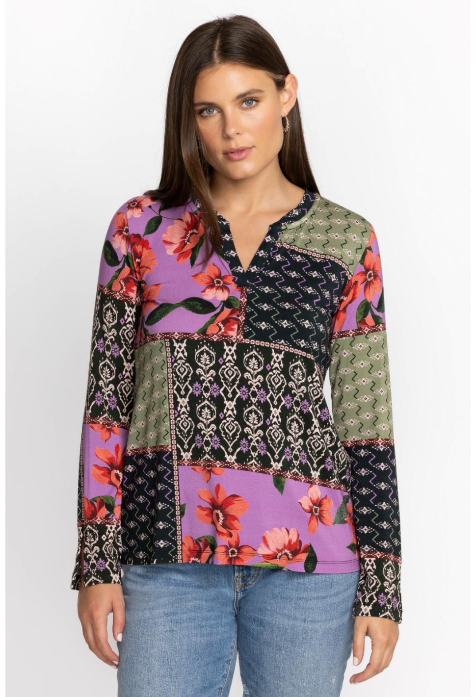 Women Tops | Johnny Was Zanda Split Neck Top Multi