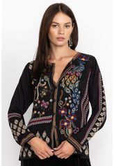 Women Tops | Johnny Was Zodea Blouse-Rio Black