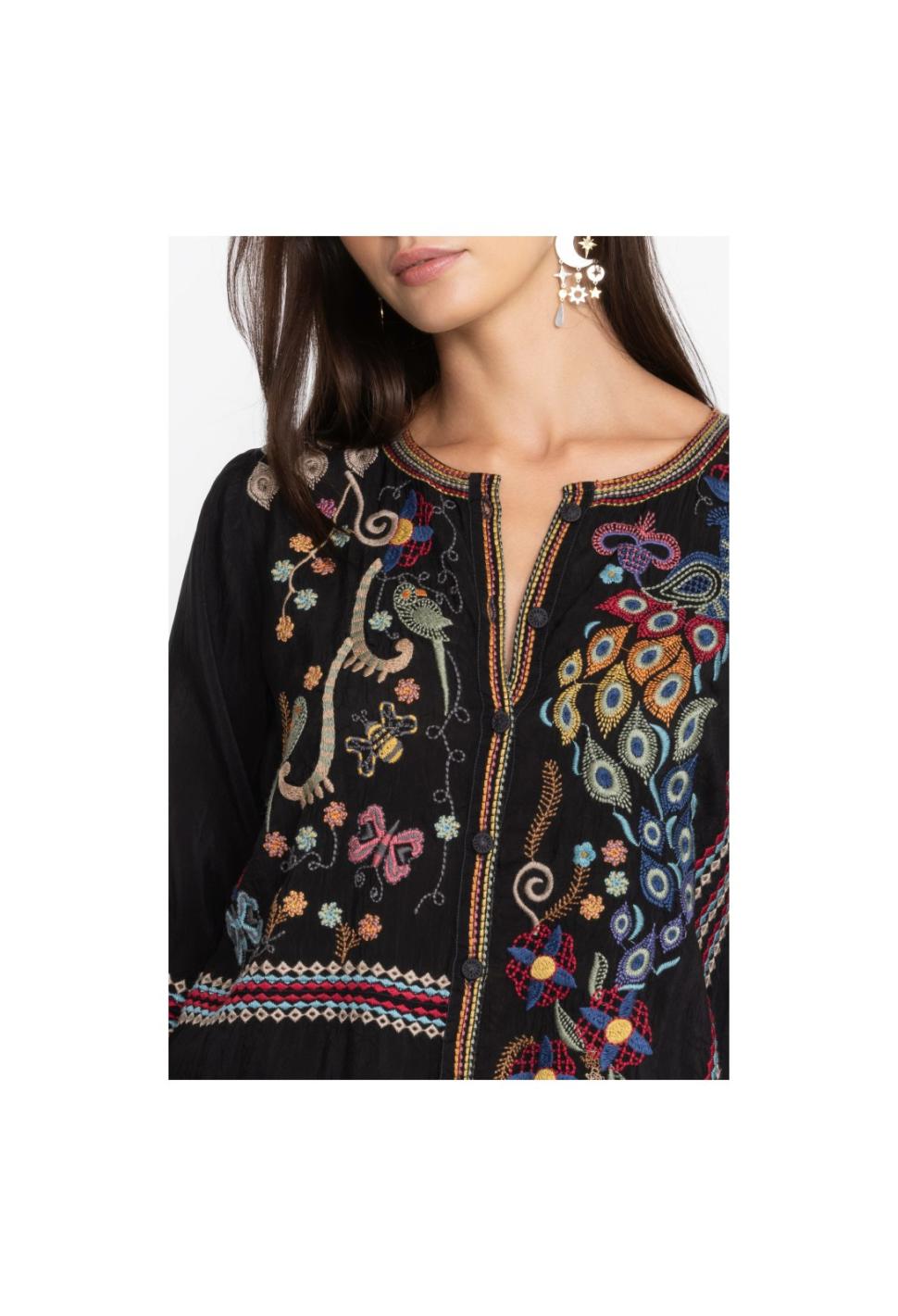 Women Tops | Johnny Was Zodea Blouse-Rio Black