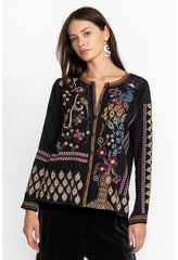 Women Tops | Johnny Was Zodea Blouse-Rio Black